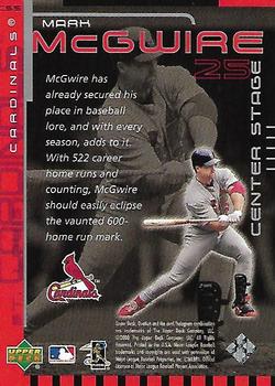 2000 Upper Deck Ovation - Center Stage Silver #CS5 Mark McGwire  Back