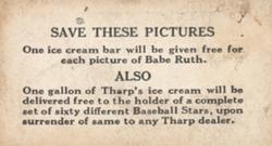 1928 Tharp's Ice Cream (F50) #45 Paul Waner Back