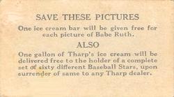 1928 Tharp's Ice Cream (F50) #56 Roger Peckinpaugh Back