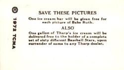 1972 TCMA 1928 Tharp's Ice Cream F50 Reprints #53 Eddie Roush Back