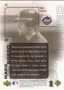 2000 Upper Deck Pros & Prospects - Rare Breed #R3 Mike Piazza  Back
