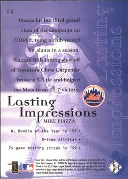 2000 Upper Deck Ultimate Victory - Lasting Impressions #L2 Mike Piazza  Back