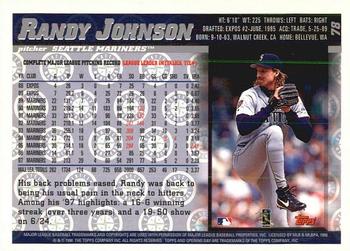 1998 Topps Opening Day #78 Randy Johnson Back