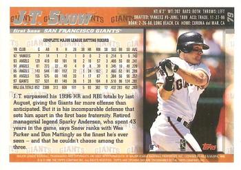 1998 Topps Opening Day #79 J.T. Snow Back