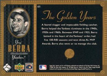 2000 Upper Deck Yankees Legends - The Golden Years #GY3 Yogi Berra  Back
