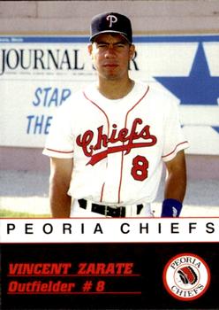 1993 Peoria Chiefs #NNO Vincent Zarate Front