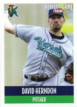 2007 Perfect Game Cedar Rapids Kernels #8 David Herndon Front