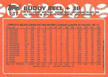 1988 Topps Traded #13T Buddy Bell Back