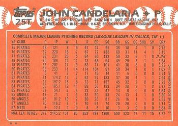 1988 Topps Traded #25T John Candelaria Back