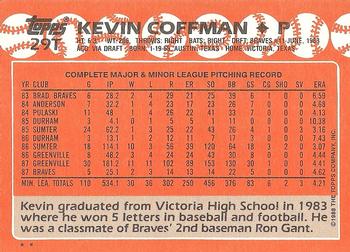 1988 Topps Traded #29T Kevin Coffman Back
