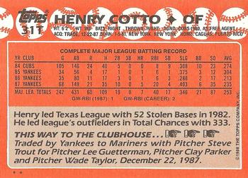 1988 Topps Traded #31T Henry Cotto Back
