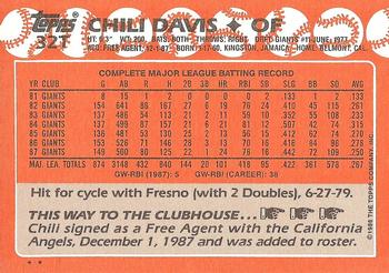 1988 Topps Traded #32T Chili Davis Back