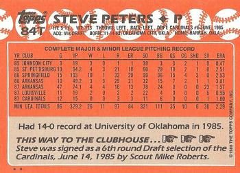 1988 Topps Traded #84T Steve Peters Back