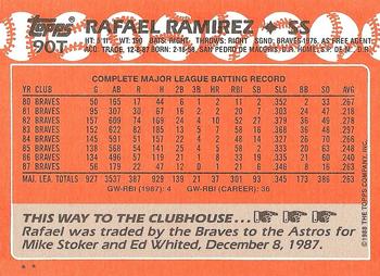 1988 Topps Traded #90T Rafael Ramirez Back