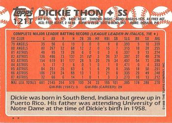 1988 Topps Traded #121T Dickie Thon Back