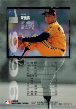 1996 CPBL Pro-Card Series 1 #94 Yi-Hsin Chen Back
