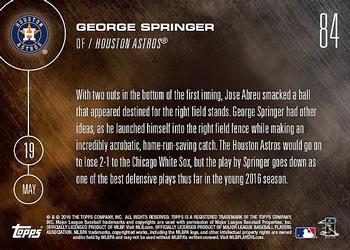 2016 Topps Now #84 George Springer Back
