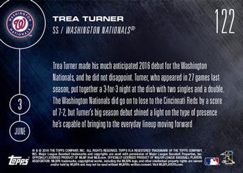 2016 Topps Now #122 Trea Turner Back