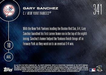 2016 Topps Now #341 Gary Sanchez Back