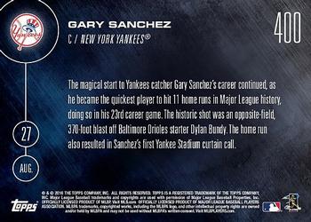 2016 Topps Now #400 Gary Sanchez Back