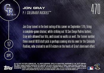 2016 Topps Now #470 Jon Gray Back