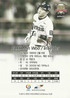 2015-16 SMG Ntreev Super Star Gold Edition #SBCGE-061-AS Min-Woo Park Back