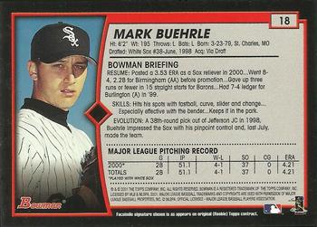 2001 Bowman - Gold #18 Mark Buehrle Back