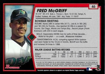 2001 Bowman - Gold #46 Fred McGriff Back