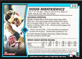 2001 Bowman - Gold #310 Doug Mientkiewicz Back