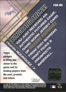 2001 Bowman Draft Picks & Prospects - Futures Game Relics #FGR-RR Ricardo Rodriguez  Back