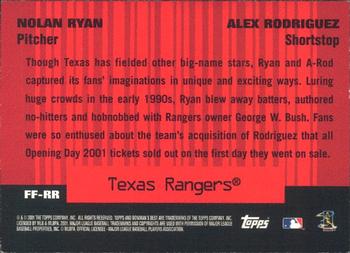 2001 Bowman's Best - Franchise Favorites #FF-RR Nolan Ryan / Alex Rodriguez  Back