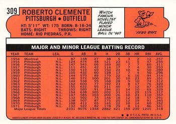 1998 Topps - Roberto Clemente Commemorative Reprints #18 Roberto Clemente Back