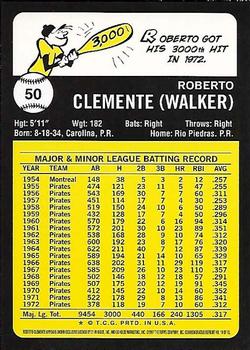 1998 Topps - Roberto Clemente Commemorative Reprints #19 Roberto Clemente Back