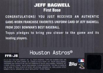 2001 Bowman's Best - Franchise Favorites Relics #FFR-JB Jeff Bagwell Back