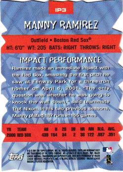 2001 Bowman's Best - Impact Players #IP3 Manny Ramirez  Back