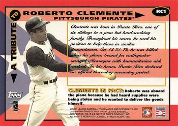1998 Topps - A Tribute to Roberto Clemente #RC1 Roberto Clemente Back