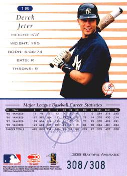 2001 Donruss - 1999 Retro Stat Line Career #18 Derek Jeter Back
