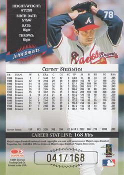 2001 Donruss - 2000 Retro Stat Line Career #78 John Smoltz Back