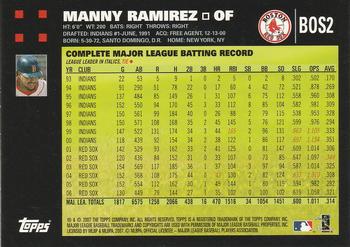 2007 Topps Boston Red Sox #BOS2 Manny Ramirez Back