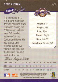 2001 Donruss - Baseball's Best Bronze #153 Gene Altman Back