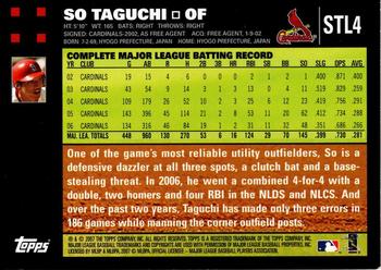 2007 Topps St. Louis Cardinals #STL4 So Taguchi Back