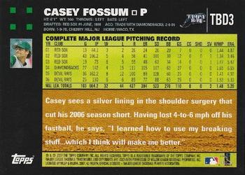 2007 Topps Tampa Bay Devil Rays #TBD3 Casey Fossum Back