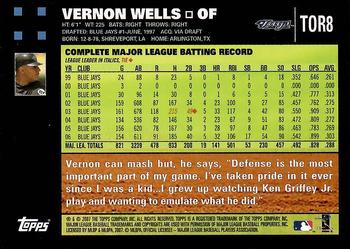 2007 Topps Toronto Blue Jays #TOR8 Vernon Wells Back