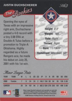 2001 Donruss - Baseball's Best The Rookies Bronze #R63 Justin Duchscherer  Back