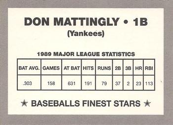 1990 Baseballs Finest Stars (unlicensed) #NNO Don Mattingly Back