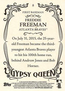 2016 Topps Gypsy Queen - Framed Blue #8 Freddie Freeman Back