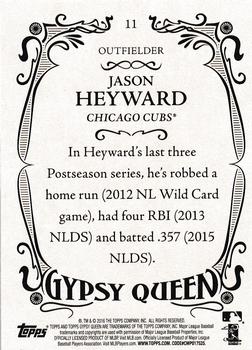 2016 Topps Gypsy Queen - Framed Blue #11 Jason Heyward Back