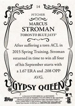 2016 Topps Gypsy Queen - Framed Blue #14 Marcus Stroman Back