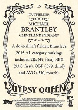 2016 Topps Gypsy Queen - Framed Blue #15 Michael Brantley Back