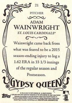 2016 Topps Gypsy Queen - Framed Blue #21 Adam Wainwright Back